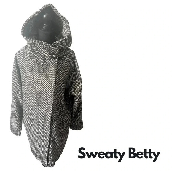Sweaty Betty | Rare Black and White Dolman Sleeve Wool Blend Jacket | Size XS/S - Picture 1 of 11